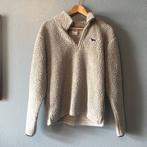 Victoria Secret Pink sherpa quarter zip pullover
